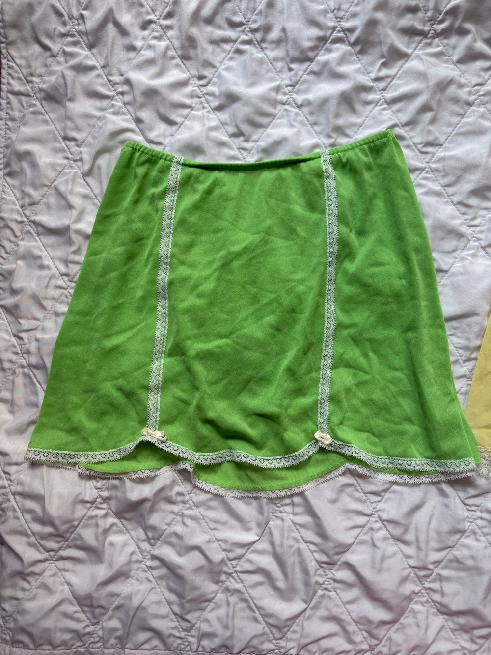 Pale yellow and Lime Green Vintage Sears Slips with White Trim - Picture 3 of 10